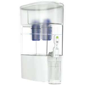 lot 1944 image: PUR 44 Cup Extra Large Dispenser Filtration System with 2 Filters PDI4000Z WhiteBlue
