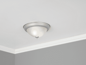 lot 2975 image: Mainstays 13 Nickle Living Room Flush Mount Light with Glass Shade