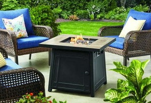 lot 2976 image: Mainstays 30 Square Ceramic Tiletop Outdoor Gas Fire Pit Table