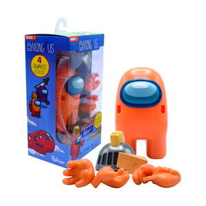 lot 3371 image: Just Toys Among Us Crew Member Action Figure Orange With Cheese (4 )