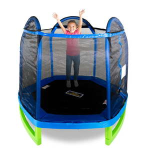 lot 3394 image: Bounce Pro 7-Foot My First Trampoline Hexagon (Ages 3-10) for Kids BlueGreen