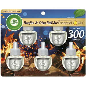 lot 3407 image: Air Wick Plug in Scented Oil 5 Refills Bonfire and Crisp Fall Air Essential Oils Air Freshener Fall Scent Fall d�cor