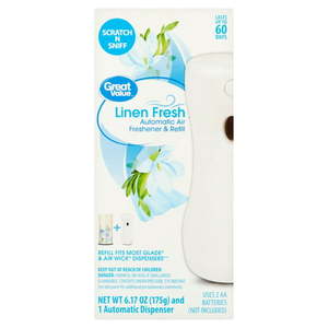 lot 3411 image: Great Value Automatic Air Freshener & Refill Linen Fresh 6.17 Ounce