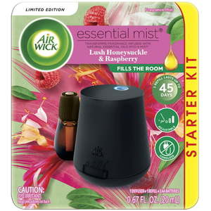 lot 3412 image: Air Wick Essential Mist Starter Kit (Diffuser  Refill) Lush Honeysuckle & Raspberry Essential Oils Diffuser Air Freshener