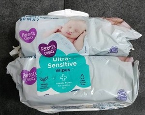 lot 3422 image: Parents Choice Ultra Sensitive Wipes 2Pack
