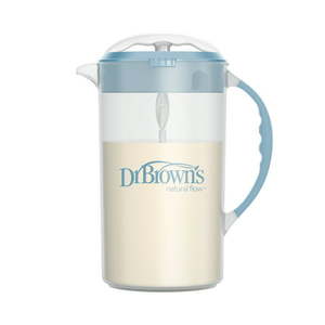 lot 3434 image: Dr. Brown s Baby Formula Mixing Pitcher with Adjustable Stopper Locking Lid & No Drip Spout 32oz BPA Free Blue