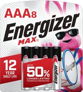 lot 3449 image: Energizer MAX AAA Batteries (8 Pack), Triple A Alkaline Batteries