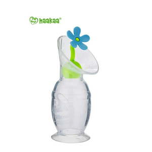 lot 3452 image: Haakaa Gen 2 Silicone Breast Pump with Suction Base and Blue Stopper 4 oz