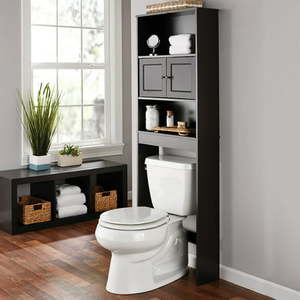 lot 5503 image: Espresso 23 W Bathroom Space Saver 3 Shelves Mainstays over the Toilet Cabinet