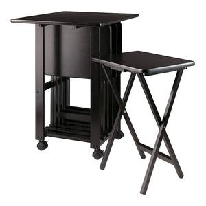 lot 5504 image: Winsome Sophia 5-Piece Wood Drop Leaf Top Snack Table Set