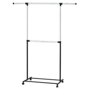 lot 5505 image: Mainstays 2 Tier Chrome Adjustable Garment Rack