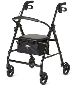 lot 5539 image: Medline Basic Rollator 4 Wheel Rolling Walker