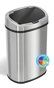 lot 1902 image: SensorCan 13Gal Oval Stainless Steel Automatic Trashcan