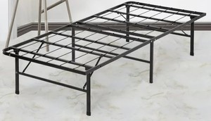 lot 2960 image: 18 Metal Bed Frame Platform Heavy Duty Steel Slat Support No Box Spring Needed (appears to be twin)