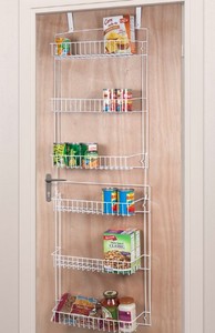 lot 5496 image: Overdoor Storage Basket Rack