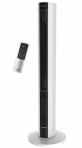 lot 6869 image: Lasko 1500W Electric All Season Tower Fan & Space Heater with Timer and Remote FH500 White