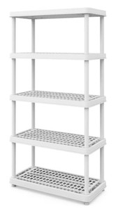 lot 6872 image: Keter Plastic 5 Tier Shelf Unit, White, 3W