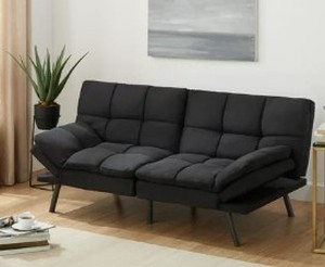 lot 2984 image: Mainstays Memory Foam Futon, Black Retail $189.99