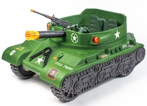 lot 3393 image: Kids Drivable USA 7429 Thunder Toy Tank 24V- Retail $434.99