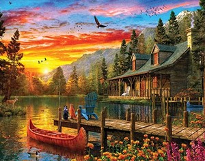lot 3400 image: Springbok Cabin Evening Sunset 2000Pc Puzzle