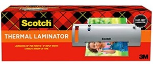 lot 3451 image: Scotch Thermal Laminator Plus 2 Letter Size Pouches (TL902)