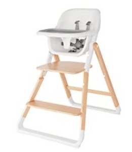 lot 3488 image: Ergobaby Evolve Baby Essentials Portable High Chair, Natural Wood - Missing Legs and Hardware - Parts Only