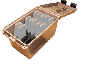 lot 3499 image: Mtm TMC15 Tactical Mag Can For 223 5.56 Mag Holds 15 30-rd Mag. Dark Earth