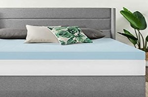 lot 2058 image: Best Price Mattress 4 Inch Ventilated Memory Foam Mattress Topper, Cooling Gel Infusion, CertiPUR-US Certified, Short Queen (B079953HLH)