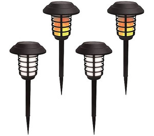 lot 2419 image: Bell  Howell Solar Powered Pathway Lights withRemote Control 4 pack