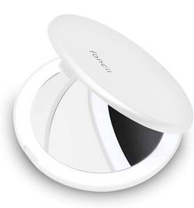 lot 2461 image: Fancii Lighted Pocket Magnifying Mirror with 1X  10X Magnification, Natural LED Lights, Portable