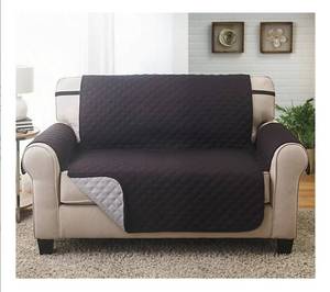 lot 2466 image: Couch Guard Reversible Love Seat Furniture Protector, BLACK, 75x110, New