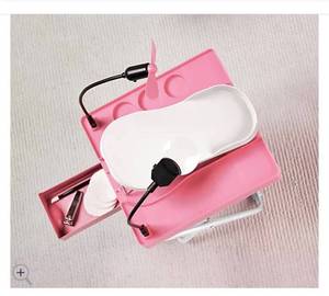 lot 2543 image: Salon Step Deluxe Beauty Footrest with LED Magnifier, Pink