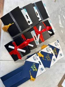 lot 2545 image: 10 graduation gift card holders in various shapes each valued at $2.99 to $3.99