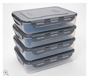 lot 2551 image: LocknLock Set of (4) Rectangle Storage Set Amethyst