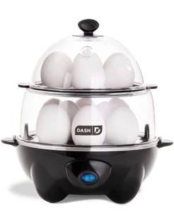 lot 2557 image: DASH Deluxe Rapid Egg Cooker for Hard Boiled, Poached, Scrambled Eggs, Omelets, Steamed Vegetables, Dumplings & More, 12 capacity, with Auto Shut Off Feature