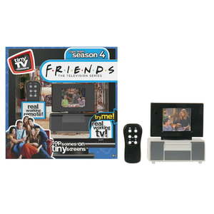 lot 2579 image: NEW FALL 21 - Tiny TV Classics - Friends Edition- Newest Collectible from Basic Fun - Watch top Friends scenes on a real-working Tiny TV (with working remote)