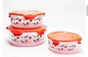 lot 2585 image: LocknLock 3-Piece Nestable Halloween Canisters