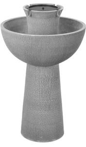 lot 2612 image: Bernini Alba Cordless Water Fountain - 26 Battery Powered Water Fountains Outdoor or Indoor for Garden, Patio, Deck, Porch and Home, Requires No Cords or Plumbing, with 3-in-1 Finial (Grey) Retails $164