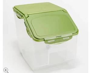 lot 2614 image: LocknLock XL Flip Top Storage Bin with Wheels