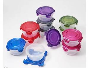 lot 2616 image: LocknLock Set of 12 Mini Bowls W Multi-colored Lids