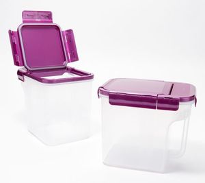 lot 2643 image: Set of TWO, LocknLock, 11-Cup Flip Top Containers, GREY in Color, NEW