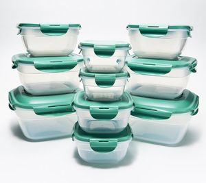 lot 2647 image: LocknLock 10-Piece Nestable Zen Containers with with Handle Lids, Spearmint in Color, NEW