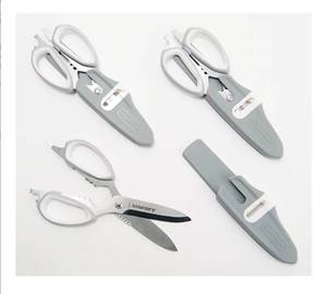 lot 2657 image: Set of THREE, Sabatier 10-in-1 Multi-Purpose Shears with Sheath, GREY in Color, NEW