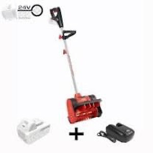lot 2676 image: Snow Joe 24V-SS12-XR-RED 24-Volt iON Cordless Snow Shovel Kit