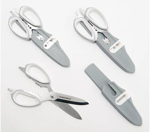 lot 2680 image: Sabatier S3 10-in-1 Mutli-purpose shears with sheath, Black