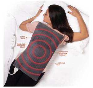 lot 2685 image: Calming Heat Massaging Weighted Heating Pad by Sharper Image