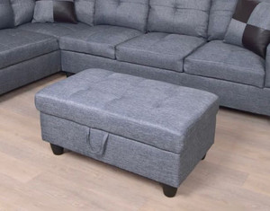lot 2694 image: Storage Ottoman - Grey