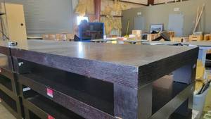 lot 4317 image: Lot of 2 Short Dark Brown Coffee Tables