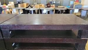 lot 4318 image: Lot of 2 Short Dark Brown Coffee Tables