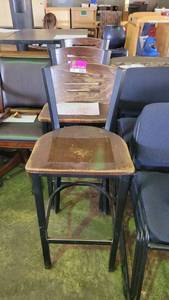 lot 4307 image: Wooden Bar Top Dining Chairs